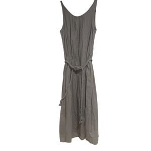 Lilla p sleeveless cotton midi dress woven belt